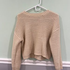 cream chunky-knit sweater
